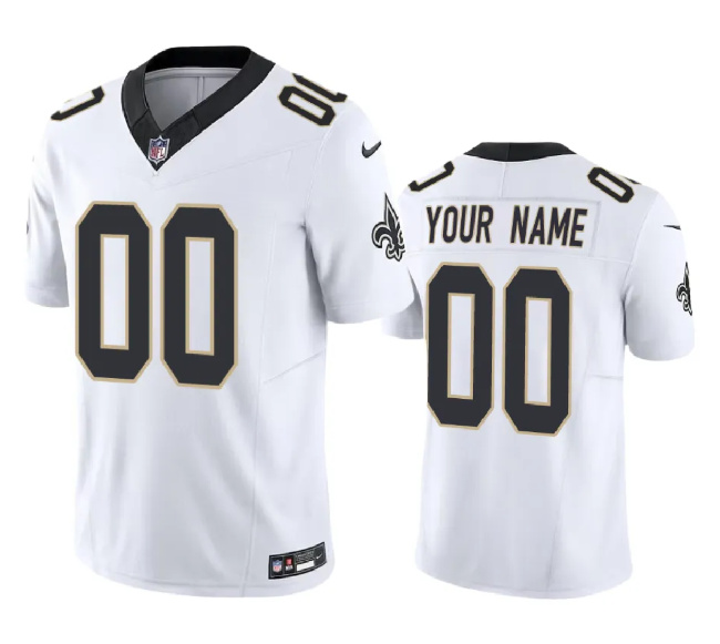 Youth New Orleans Saints Active Player Custom White 2023 F.U.S.E. Vapor Untouchable Limited Football Stitched Jersey